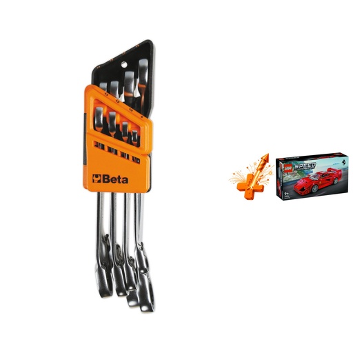 Beta | 142/SC8 | 8-delige set omschakelbare ratelringsteeksleutels met compacte houder + gratis LEGO Ferrari F40 | ZNLDEC035