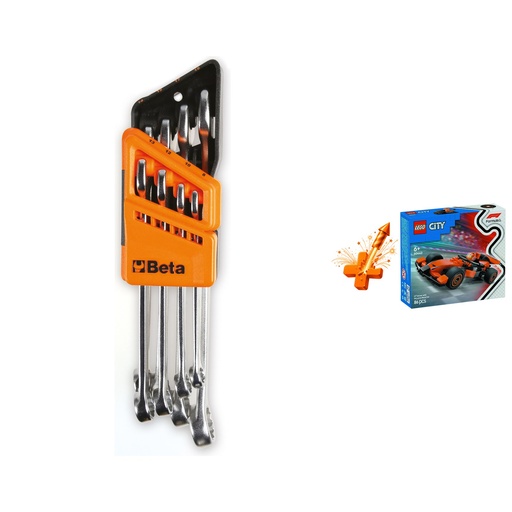 Beta | 42/SC8 | 8-delige set ringsteeksleutels met compacte houder + gratis LEGO McLaren-raceauto | ZNLDEC036