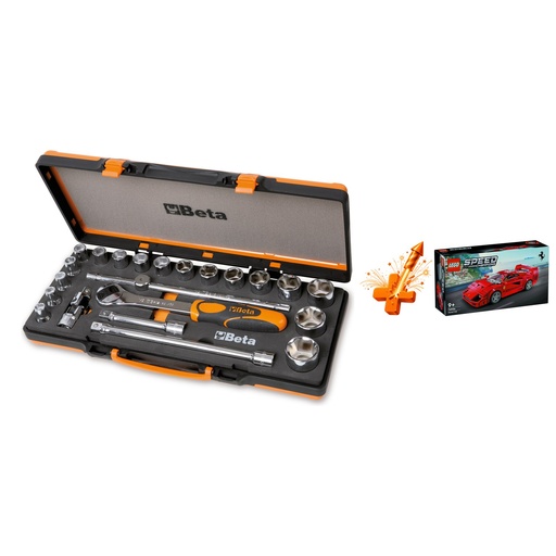 Beta | 920A/C17M | Dopsleutelset 1/2" met toebehoren in metalen koffer + gratis LEGO Ferrari F40 | ZNLDEC048