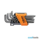 Beta 97RTX/SC8 | Set gebogen inbussleutels  voor  Tamper Resistant Torx® verzonken schroeven, gepolijst, met kunststof houder - 000970263