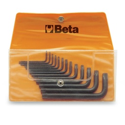 Beta | 97TX/B | Set gebogen stiftsleutels voor Torx schroeven, gepolijst, in etui | 000970650