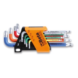 Beta | 97BTX-C/SC8 | 8-delig set haakse stiftsleutels voor Torx profiel schroeven | 000971658