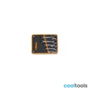 Beta 195P/B5 | 5-delig set twaalfkant ringratelsleutels, omschakelbaar en gebogen, in stoffen etui - 001950266
