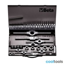 Beta 447/C53 | Assortiment van HSS tappen en snijplaten, metrische draad, met toebehoren in metalen kist - 004470060