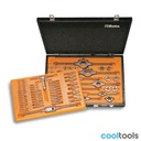 Beta 447/C70 | Assortiment van HSS tappen en snijplaten, metrische draad, met toebehoren in houten kist - 004470065