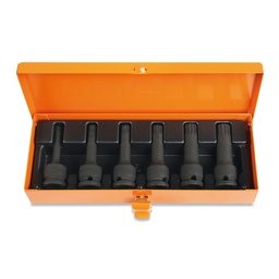 Beta | 720XZN/C6 | Doppenset slagdoppen voor XZN-schroeven, 1/2", 6-delig, in metalen kist | 007201530