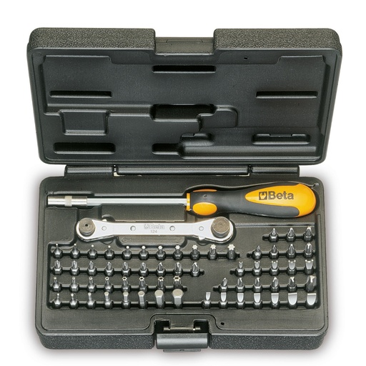 Bitset 60-delig met magnetische gereedschapshouder, in etui