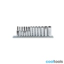 Beta 900L/SB | 13-delig set van zeskant dopsleutels, lang model, 1/4" aansluiting, verchroomd - 009000203