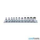 Beta 900AS/SB11 | 11-delig set van zeskant dopsleutels, 1/4" aansluiting, verchroomd - 009000389