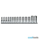 Beta 910BL/SB | Dopsleutelset met vierkantaandrijving female 3/8", lang type veelhoekige bek, verchroomd