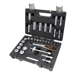 Beta | BW 913E/C33 | Doppenset 3/8" met 28 zeskantdoppen en 5 toebehoren, in koffer