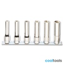Beta 920FTX/LSB | Set dopsleutels voor Torx® profielbouten met vierkantaandrijving1/2" lang type, verchroomd - 009200409