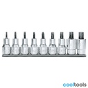 Beta 920TX/SB | Set steeksleutels  voor Torx®-busschroeven,  met 1/2" binnendraad, vierkantaandrijving    verchroomd - gepolijste inzetstukken - 009200532