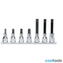 Beta 920ES/SB | Set steeksleutels  voor binnen-zeskantschroeven  met binnenvierkant 1/2" verchroomd - gepolijste inzetstukken - 009200598