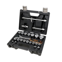 Beta | BW 923E/C25 | Doppenset 1/2" met 20 zeskantdoppen en 5 toebehoren, in koffer