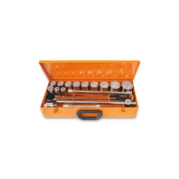 Beta | 928/C12 | Doppendoos met 12 zeskant dopsleutels en 5 toebehoren, plaatstalen kist | 009280955