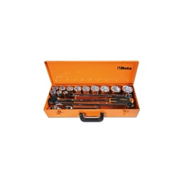 Beta | 928AS/C12 | Doppendoos met 12 twaalfkant dopsleutels en 5 toebehoren, plaatstalen kist | 009280968