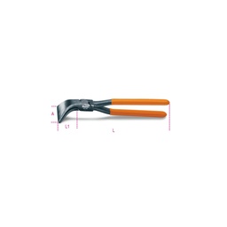 Beta | 1078 | Plaatbuigtang, 45° gebogen model, PVC-handgreep | 010780026