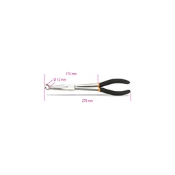 Beta | 1474DL | Bougiekaptang met lange bekken en dubbele PVC-handgreep | 014740015