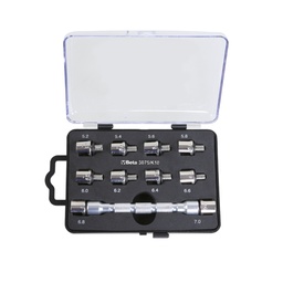 Beta | 3075/K10 | Spaaksleutelset universele sleutel met 10 verwisselbare koppen | 030750410