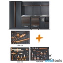 Beta C45PRO X/196UT | Werkplaatsinrichting C45PRO 2.0 X met assortiment van 196 Beta Worker universele gereedschappen - 045001987