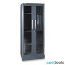 Beta C55AT2 | Plaatstalen kast met dubbele doorzichtige polycarbonaat deuren, als deel voor een werkplaatsinrichting - 055000422