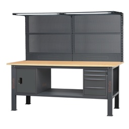 Beta | C58BC-W2,1 4CA/A SVR LED | Complete werkbank 2,1 m met 4 laden, deurmodule en LED | 058000748