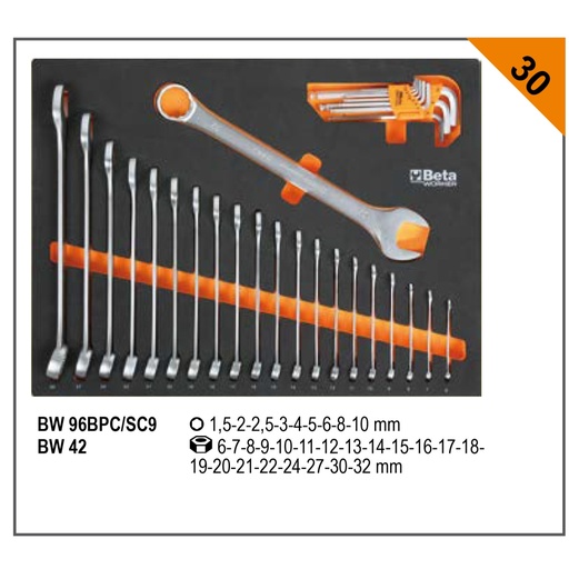 Beta | BW 5945/2024 | Gereedschapsassortiment in EVA-schalen voor C45PRO-werkplaatsmeubels | 059456302