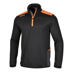 Beta | 7563N | Microfleece trui met korte rits, zwart