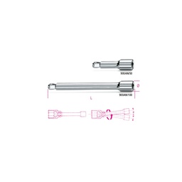 Beta | 900AN | Verlengstukken 1/4", zwenkbaar