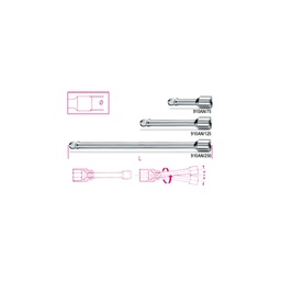 Beta | 910AN | Verlengstukken 3/8", zwenkbaar