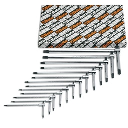 Beta | 951TX/S | T-sleutelset met drie mannelijke uiteinden voor Torx inbusschroeven verchroomd