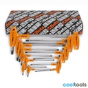 Beta 97TTX/S | Set gebogen steeksleutels  met handgreep voor Torx®-busschroeven verchroomd