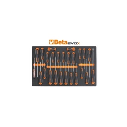 Beta | M213 | Zachte foam inlegbak met Beta Easy schroevendraaiers voor sleuf, Phillips en Torx