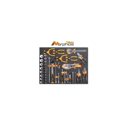 Beta | MB37MH | EVA-foam inlegmodule met 1/4" en 1/2" doppen en tangenset