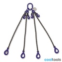 Robur 8098SL/G10 Ketting leng, 4 sprong, met zelfsluitende haken en grijphaken, grade 10