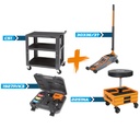Beta | 3033/KVA-1 | Automotive set met garagekrik 3 ton, trolley, zitkruk en slagmoersleutel